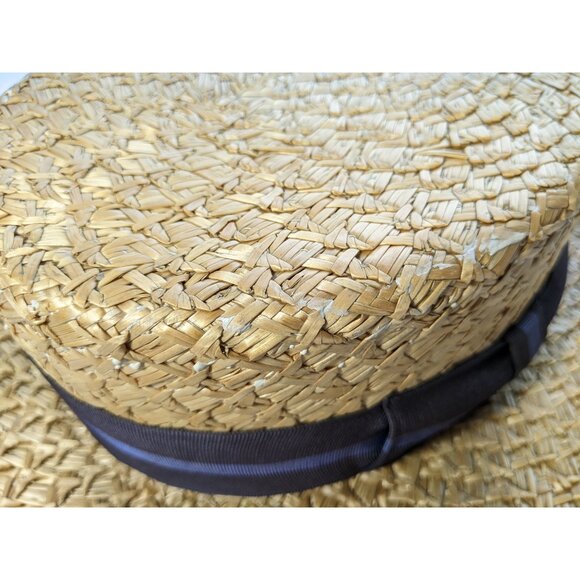 Men's Antique Royal Scot Vintage Gatsby Straw Boater Hat (size 6 7/8) AS IS - Picture 12 of 15